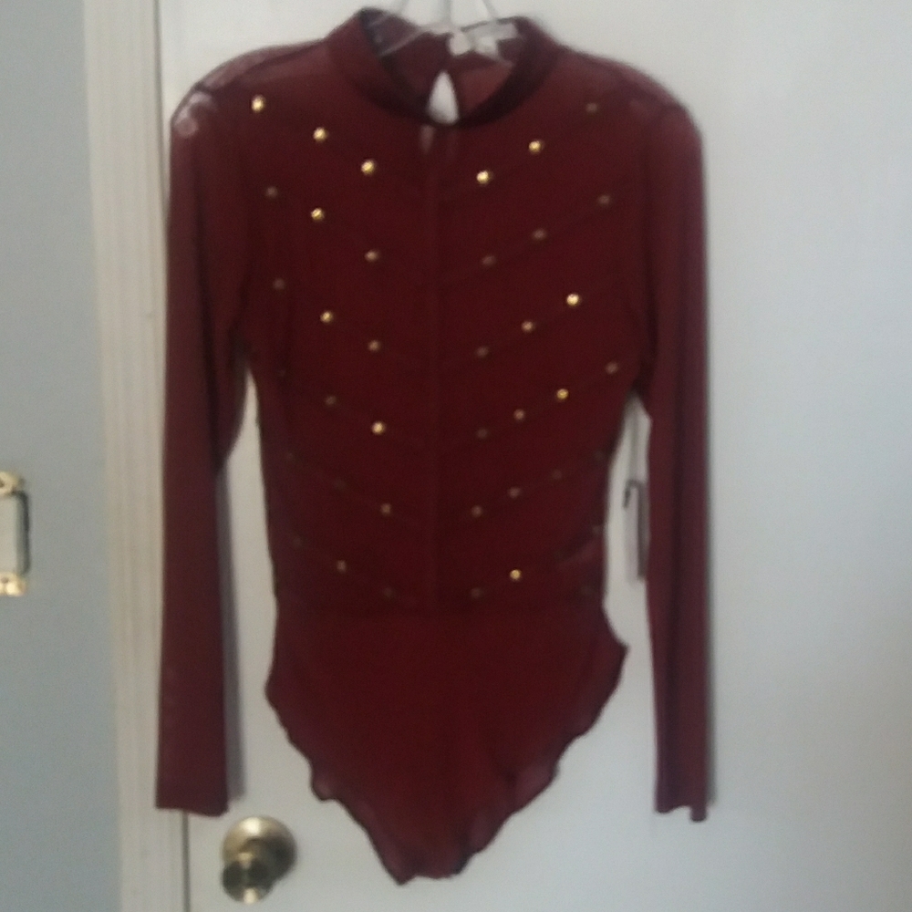 Burgundy one piece blouse